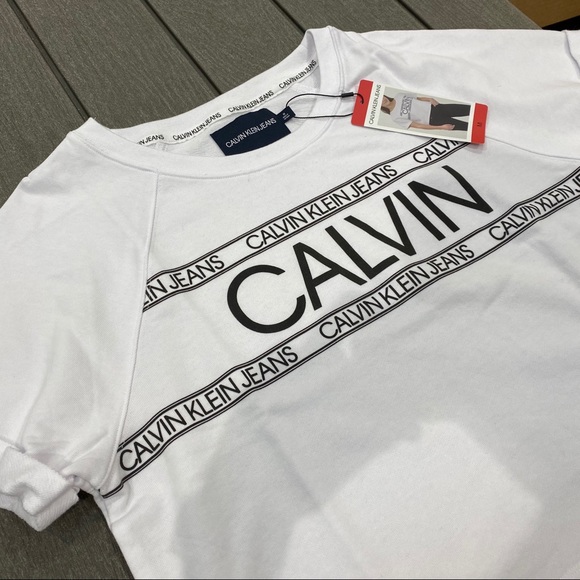 Calvin Klein Jeans Women's French Terry Crop Top - Picture 3 of 7